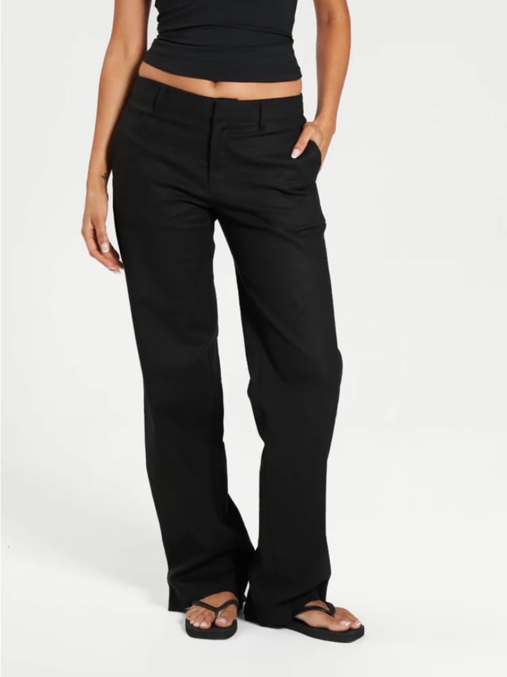 All Things Golden Low Rise Linen Women's Pants XXS